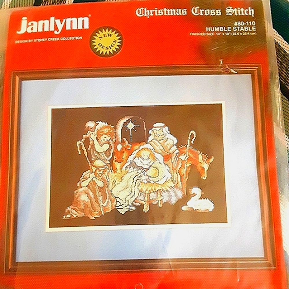 Christmas Humble Stable Counted Cross Stitch Kit Janlynn